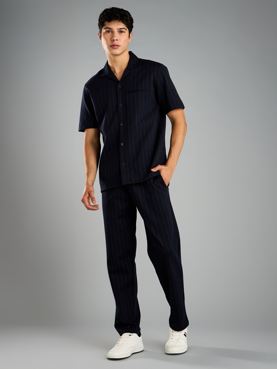 Striped Mid-Rise Pants