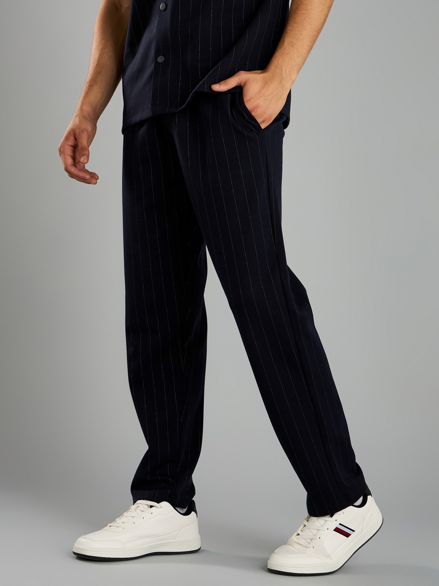 Striped Mid-Rise Pants
