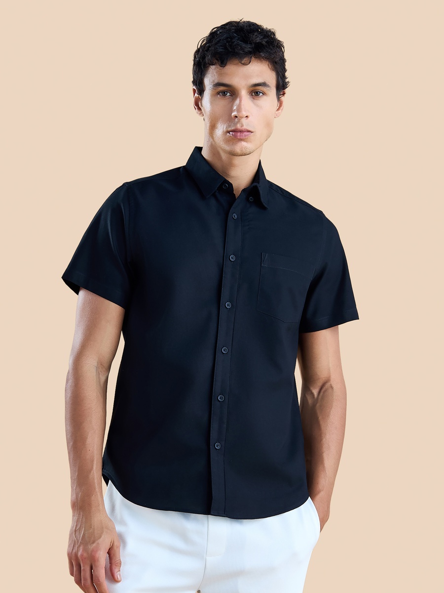 Plain Oxford Shirt with Chest Pocket