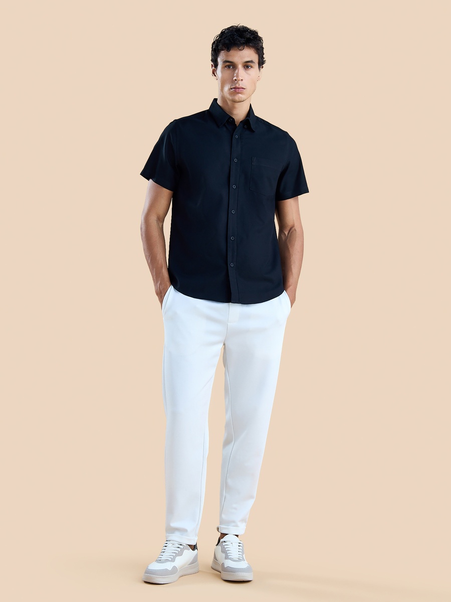 Plain Oxford Shirt with Chest Pocket