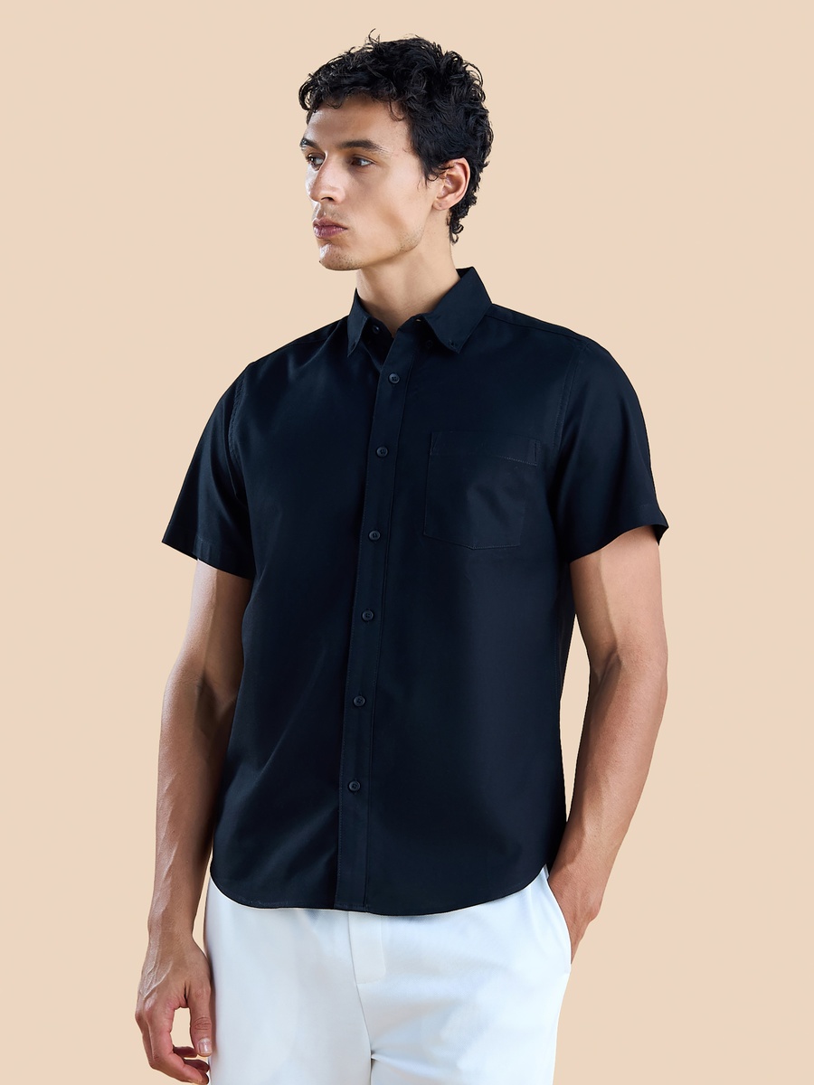 Plain Oxford Shirt with Chest Pocket