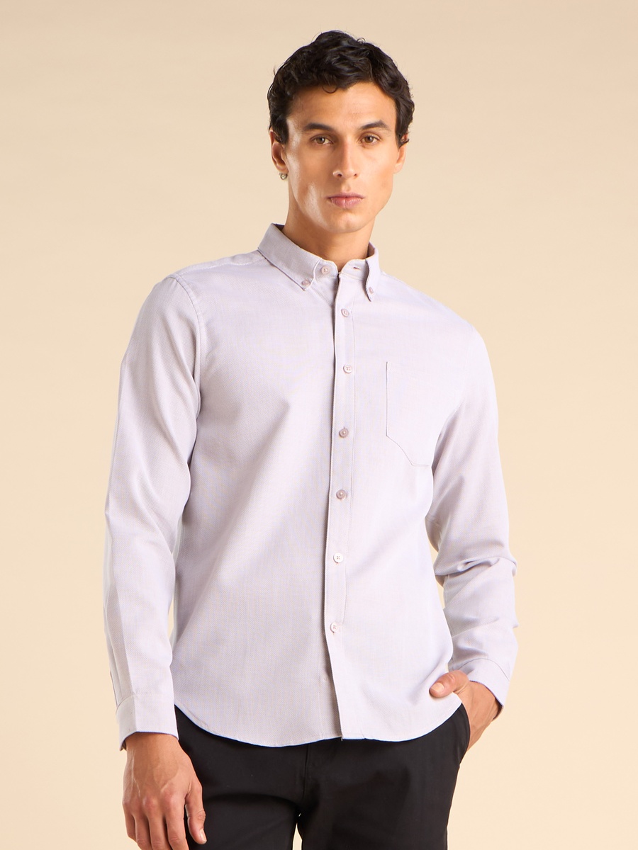 Textured Dobby Shirt with Chest Pocket