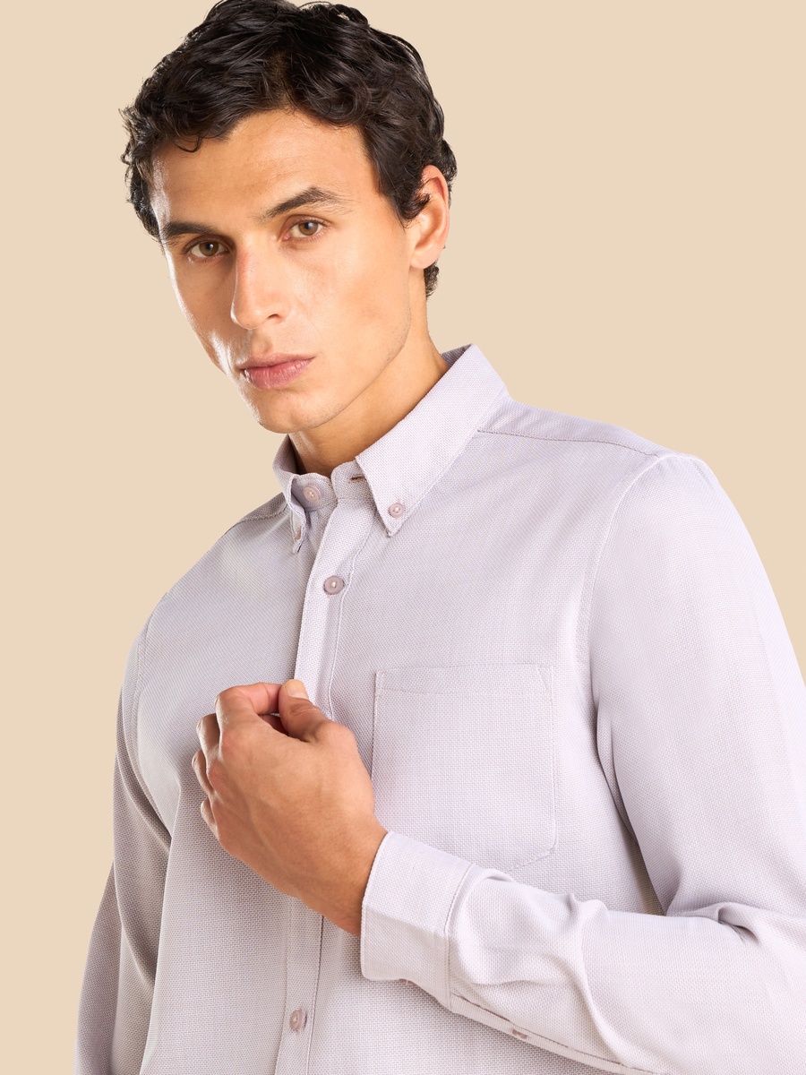 Textured Dobby Shirt with Chest Pocket