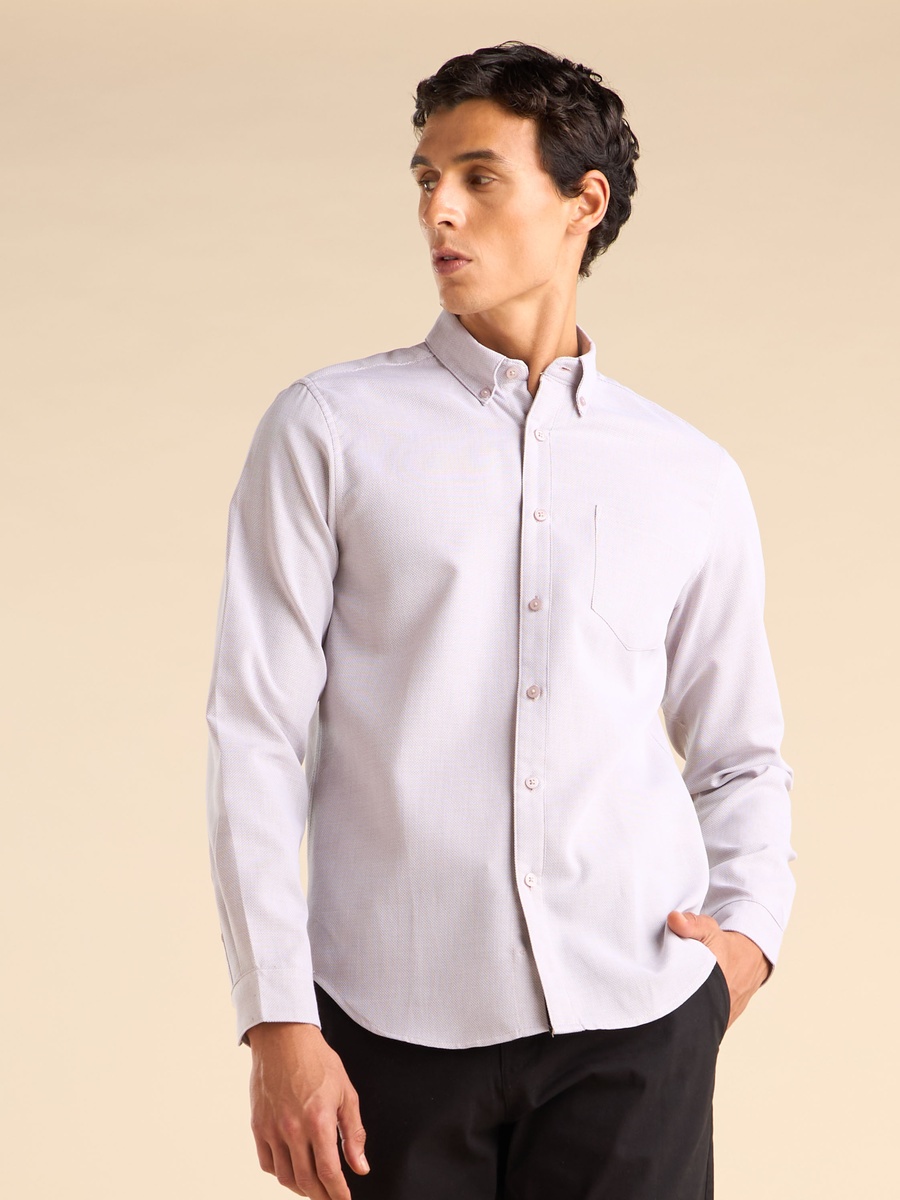 Textured Dobby Shirt with Chest Pocket