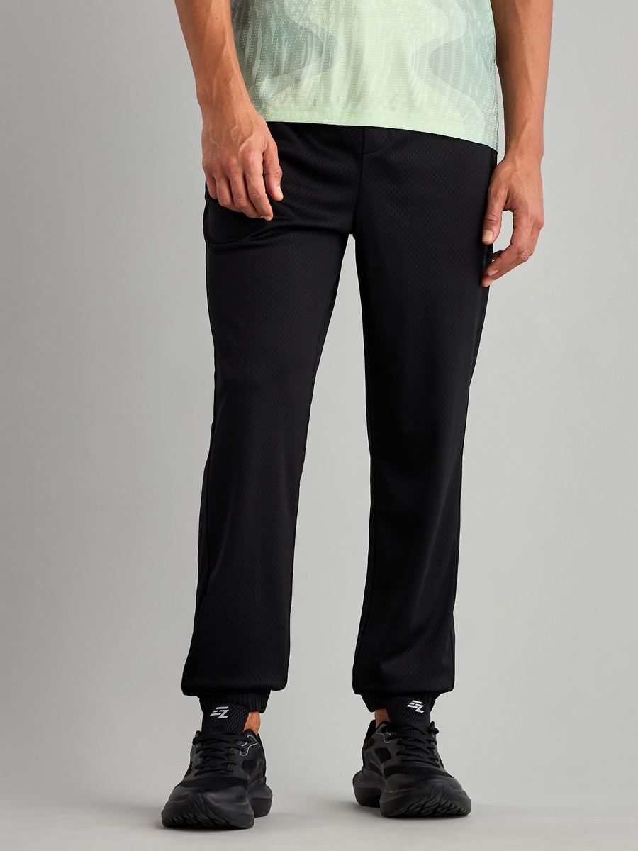 Mesh Textured Joggers with Pockets