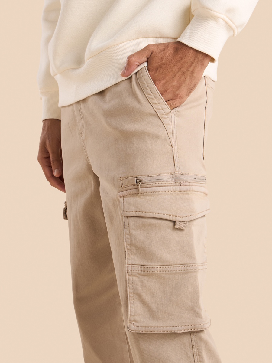 Plain Relaxed Fit Cargo Pants