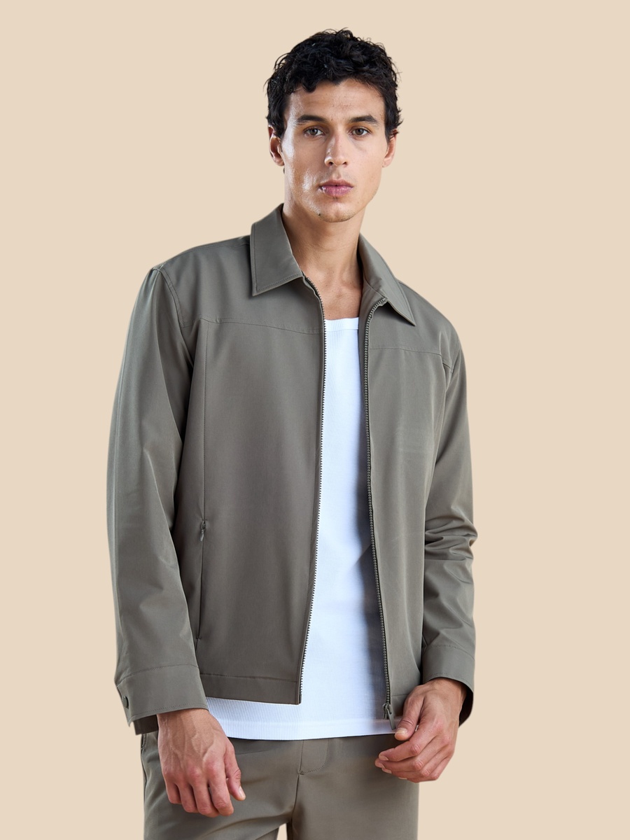 Plain Zip Through Jacket