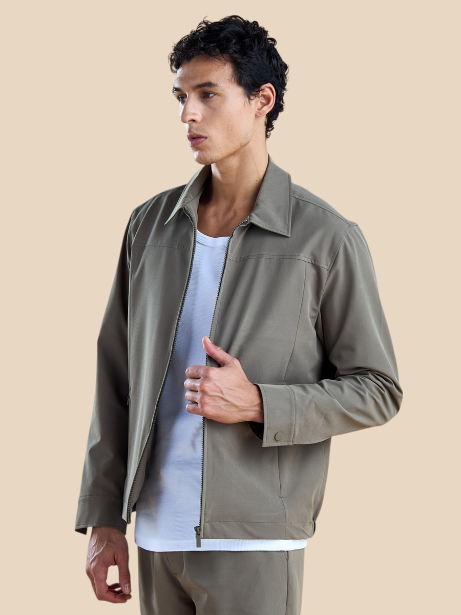 Plain Zip Through Jacket