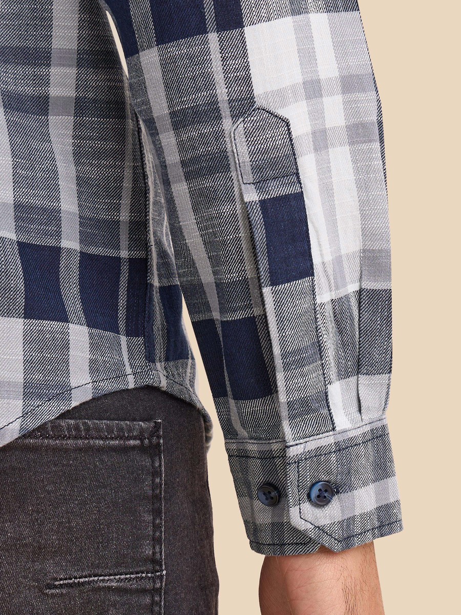 Checked Regular Fit Slub Shirt