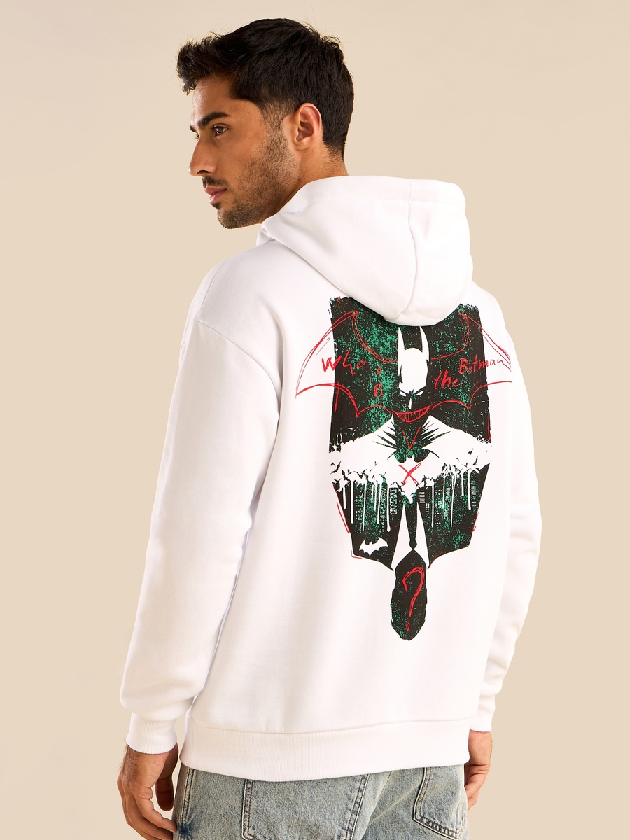 Batman Print Oversized Hooded Sweatshirt