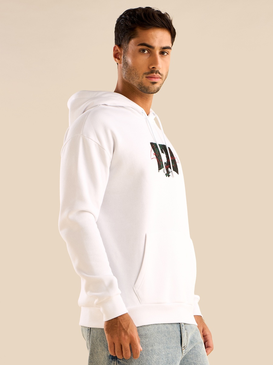 Batman Print Oversized Hooded Sweatshirt