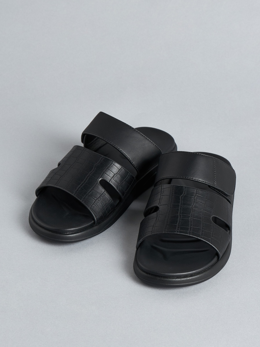 Textured Slip-On Sandals