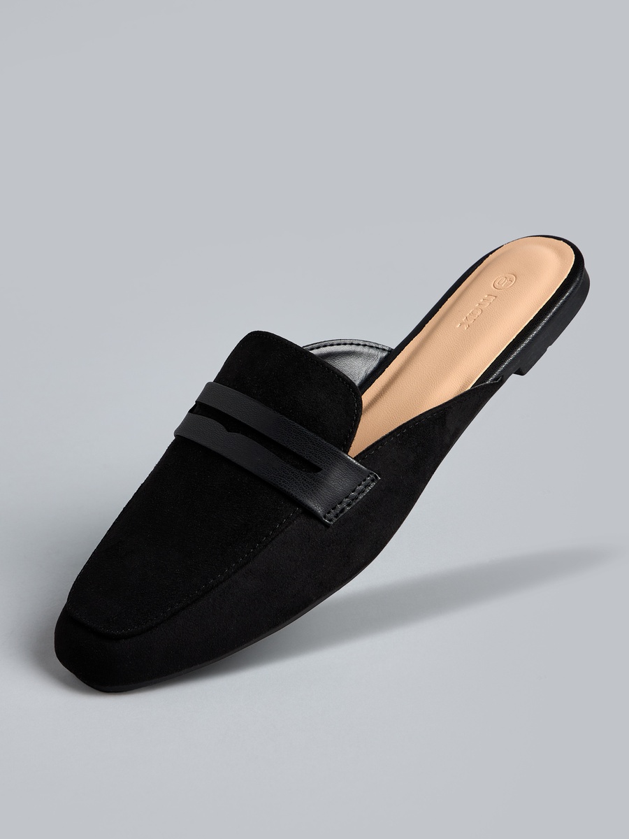 Panelled Slip-On Mules