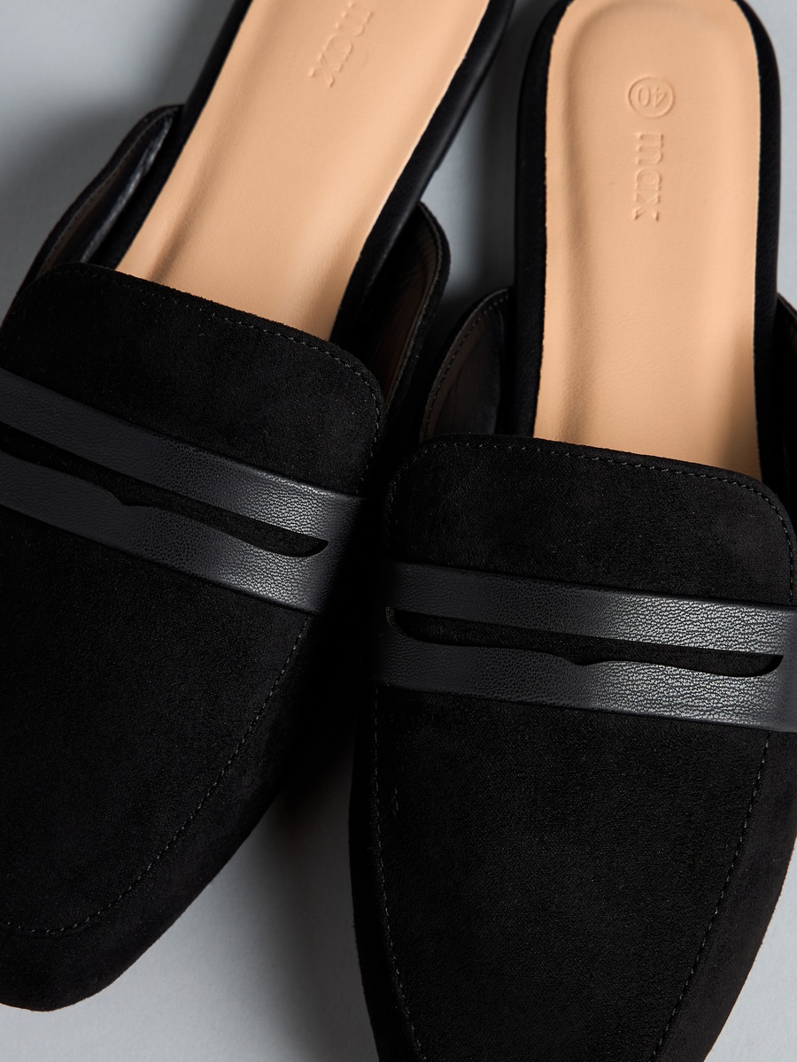 Panelled Slip-On Mules