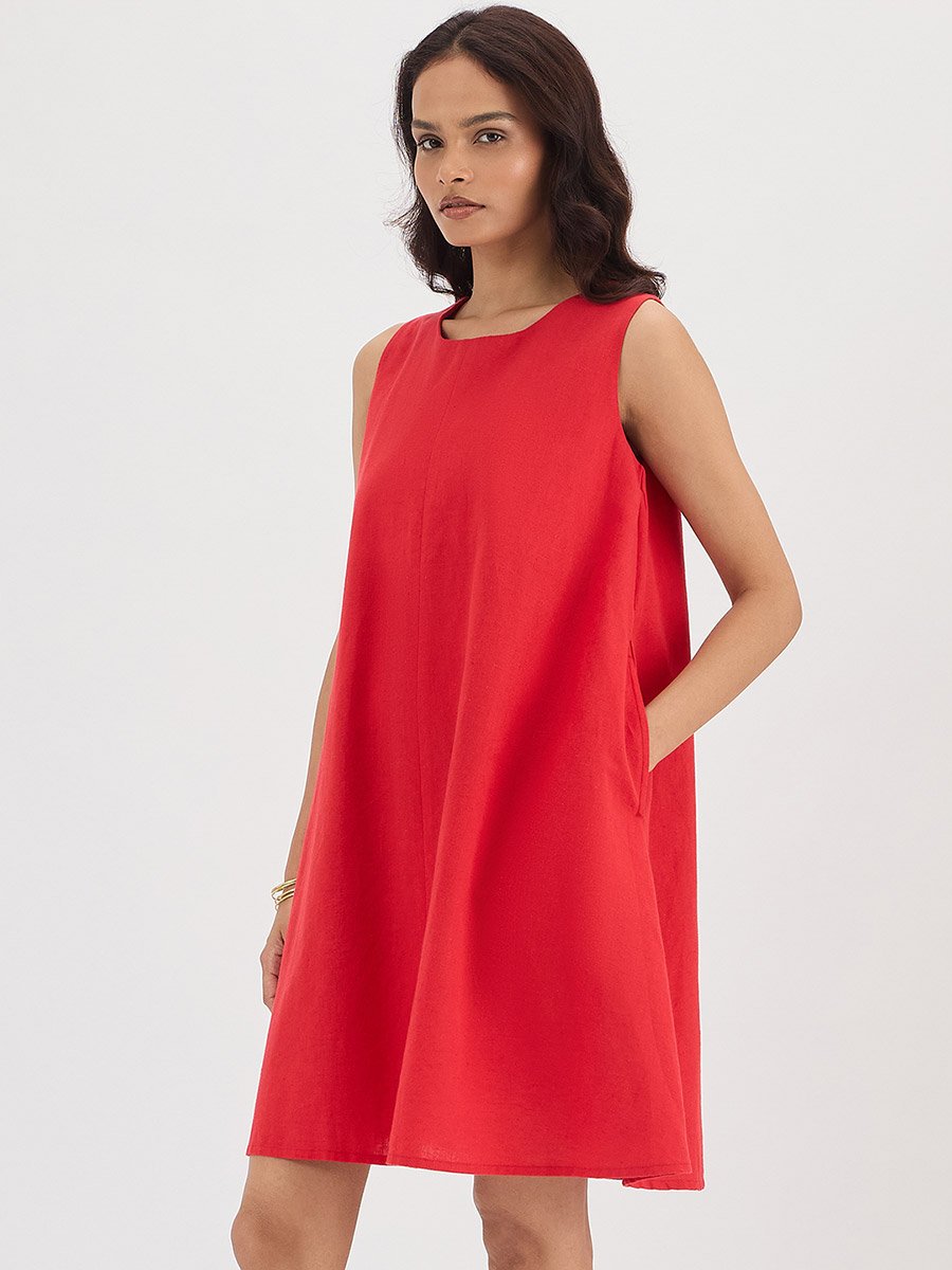 strapless linen-blend midi dress Lica Midi Linen Ivory – Strapless Linen Midi Dress main image 1