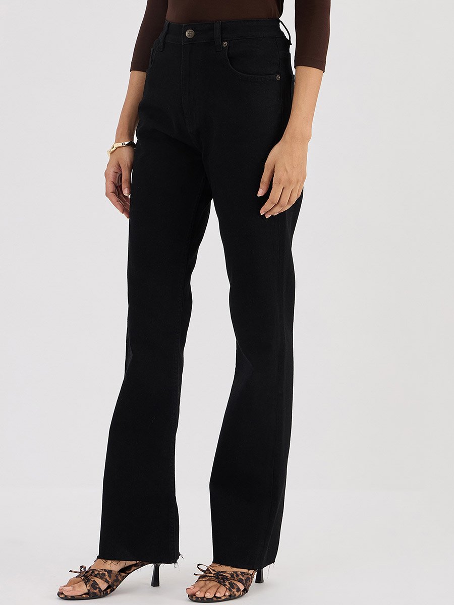 Black Mid-Rise Bootcut Jeans