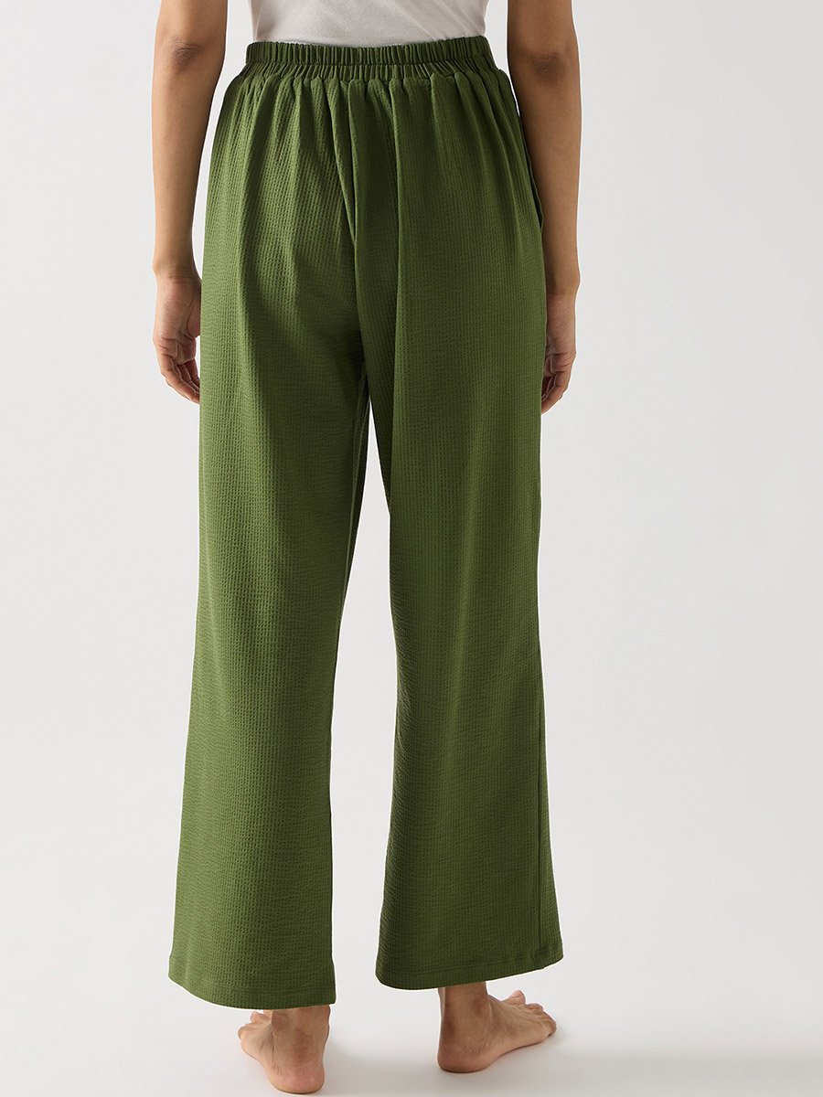 Green Relaxed Fit Knit Trousers