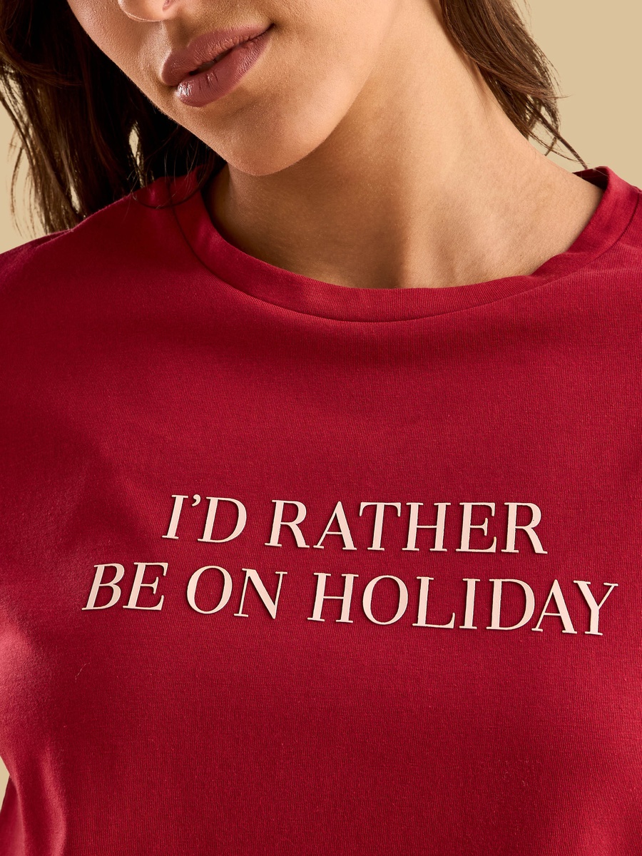 Red Holiday Printed Short Sleeve T-Shirt