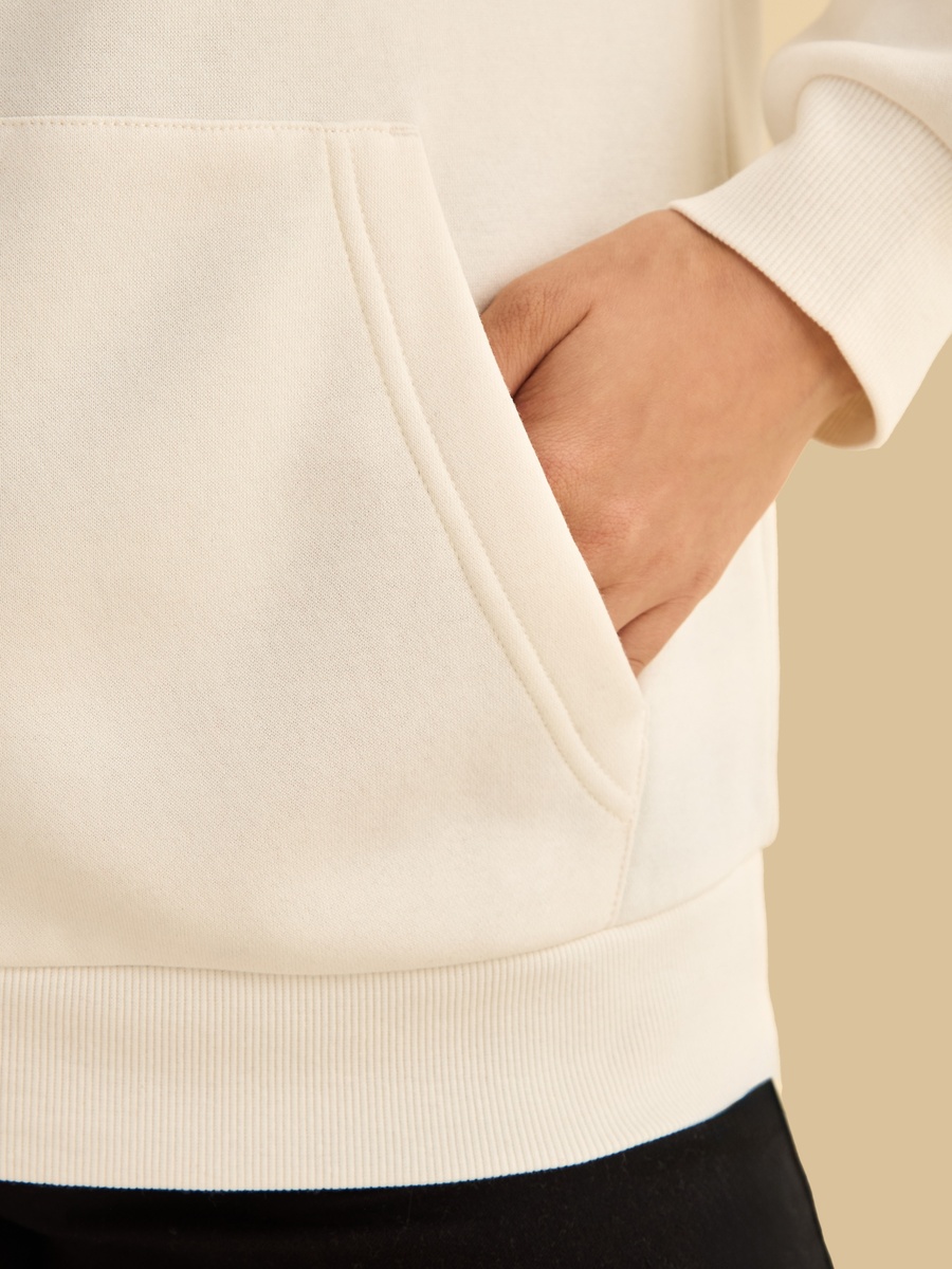 White Slogan Printed Zip Front Hoodie