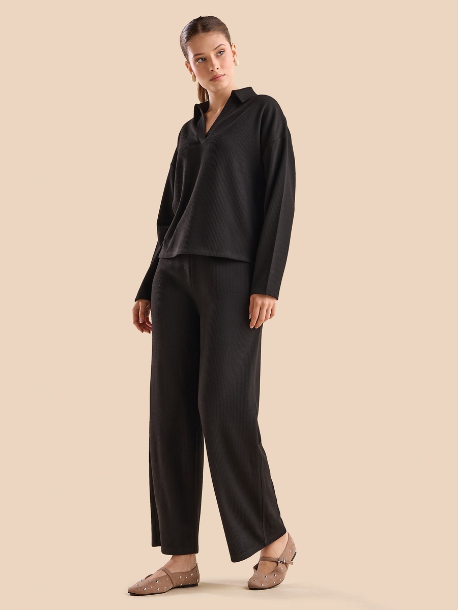 Textured Collared Top