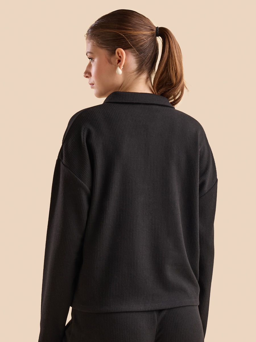 Textured Collared Top