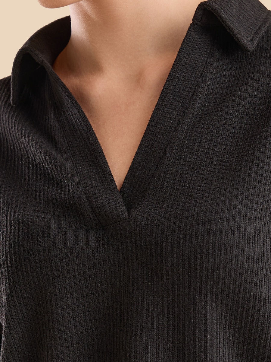 Textured Collared Top