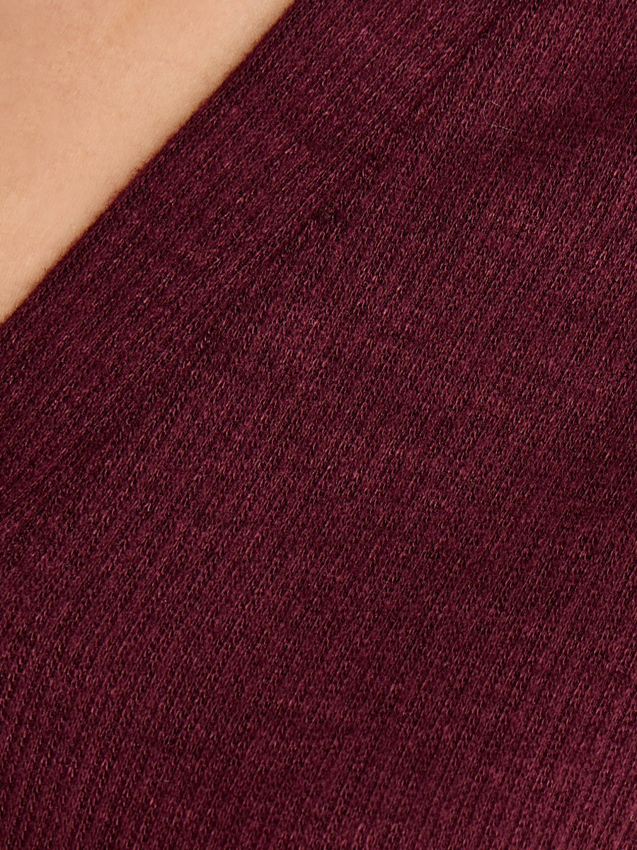 Ribbed Collared Top with Drop Shoulder