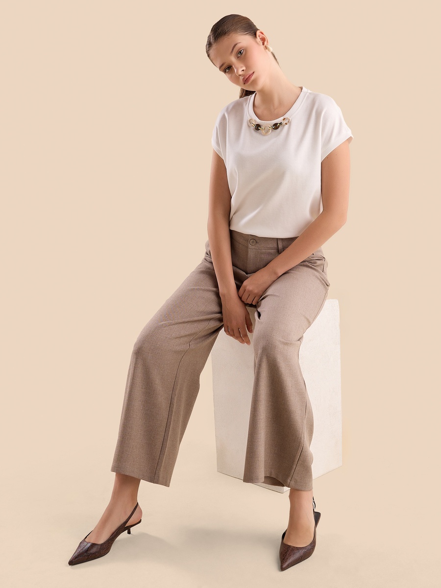 Chain Accent Top with Extended Sleeves