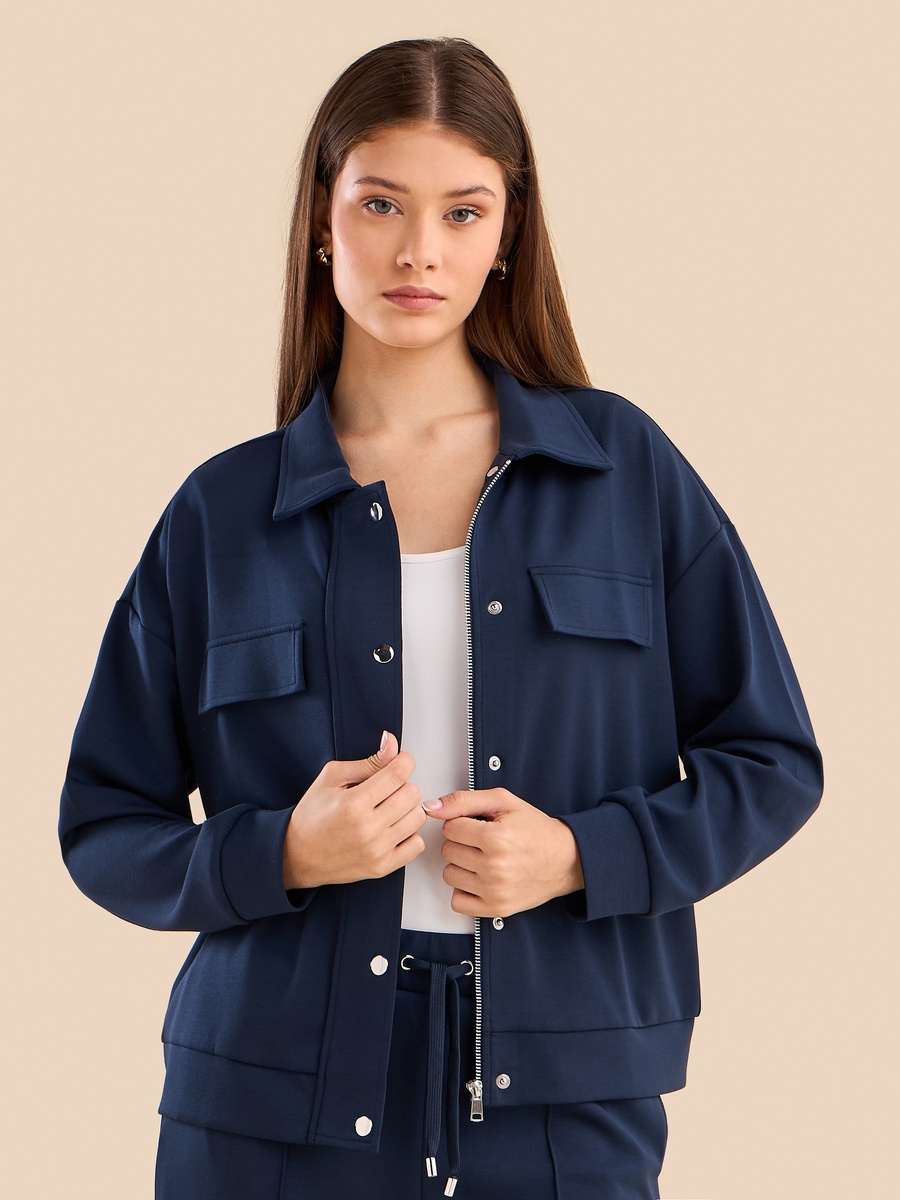 Plain Zip Through Modal Jacket