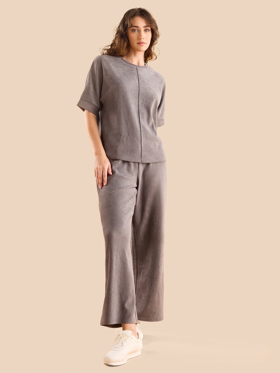 Textured Top with Extended Sleeves