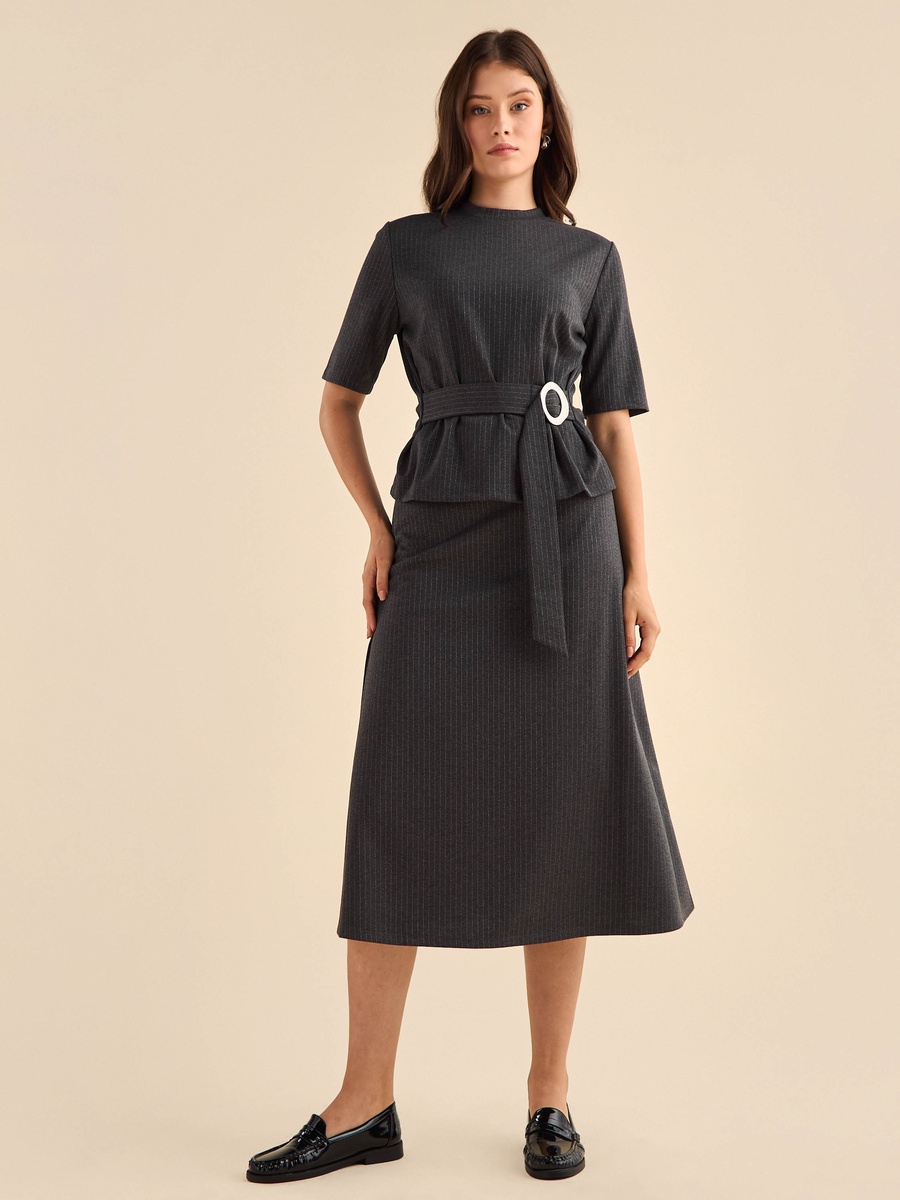 Lurex Trim Belted Top