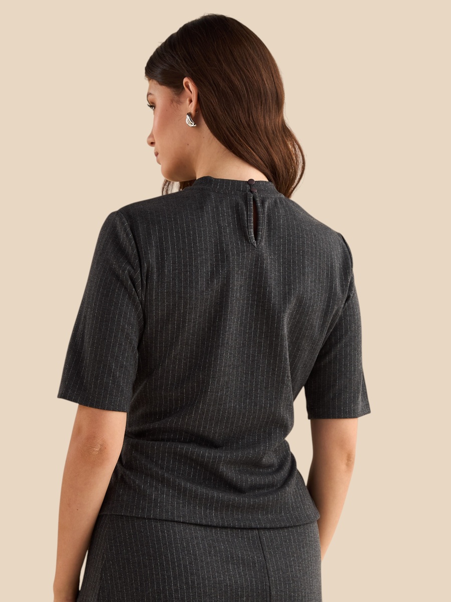 Lurex Trim Belted Top