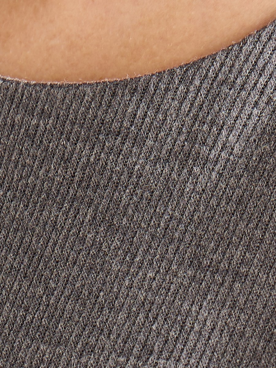 Ribbed Knotted Top with Extended Sleeves