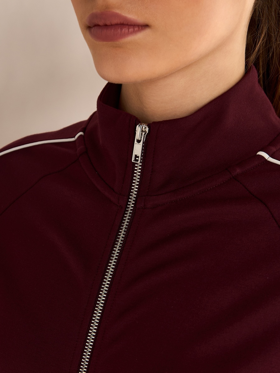 Plain Zip Through Sweatshirt