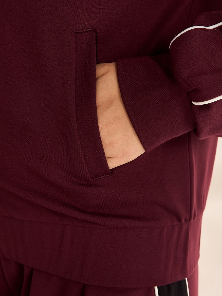 Plain Zip Through Sweatshirt