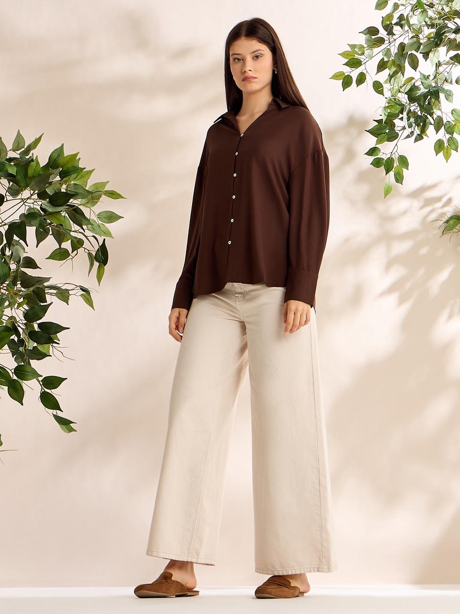 Plain Viscose Crepe Shirt