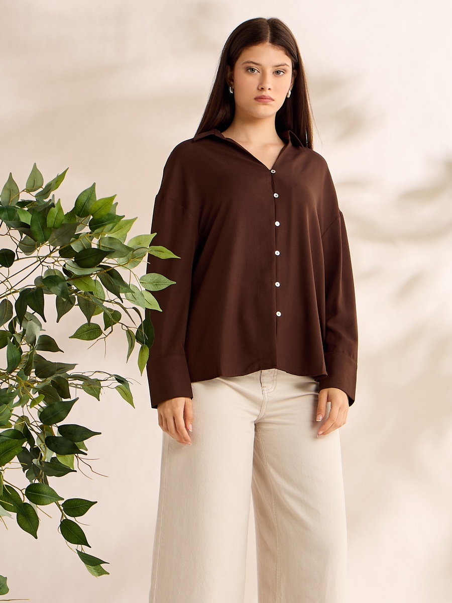 Plain Viscose Crepe Shirt