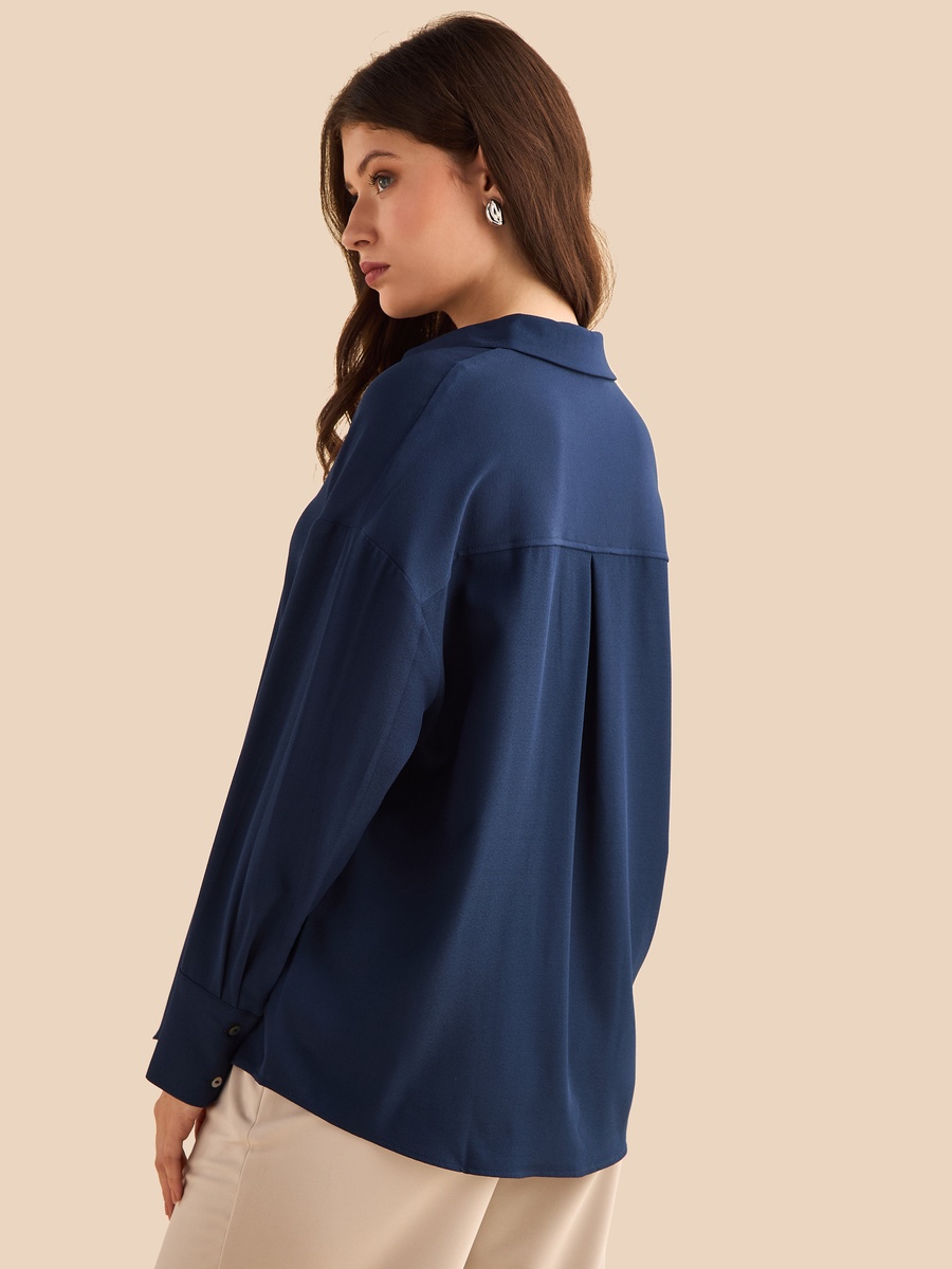 Plain Viscose Crepe Shirt