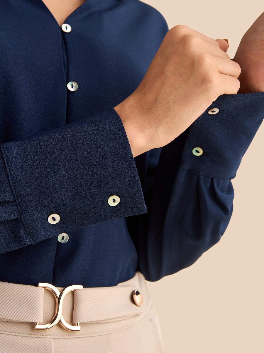 Plain Viscose Crepe Shirt