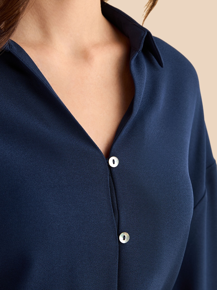 Plain Viscose Crepe Shirt