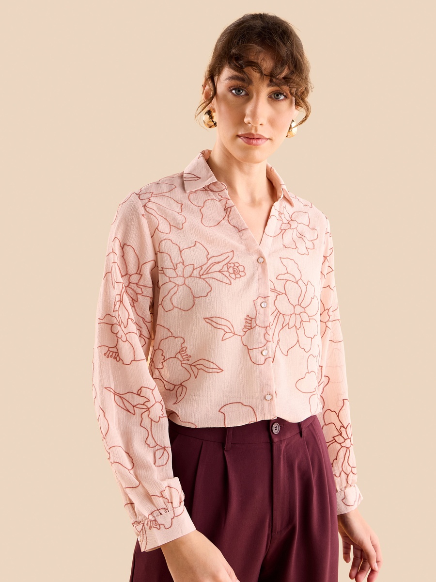 Floral Print Georgette Shirt