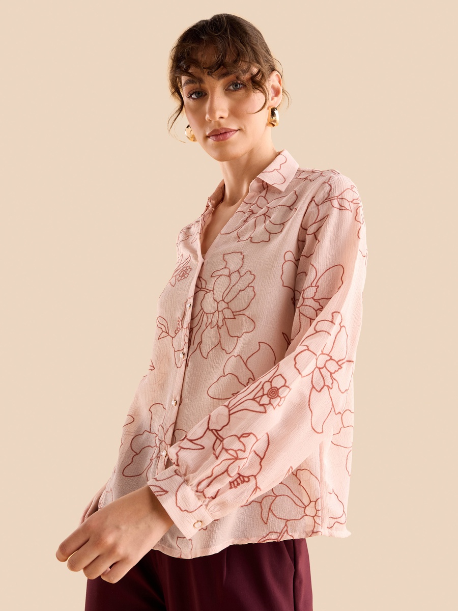 Floral Print Georgette Shirt