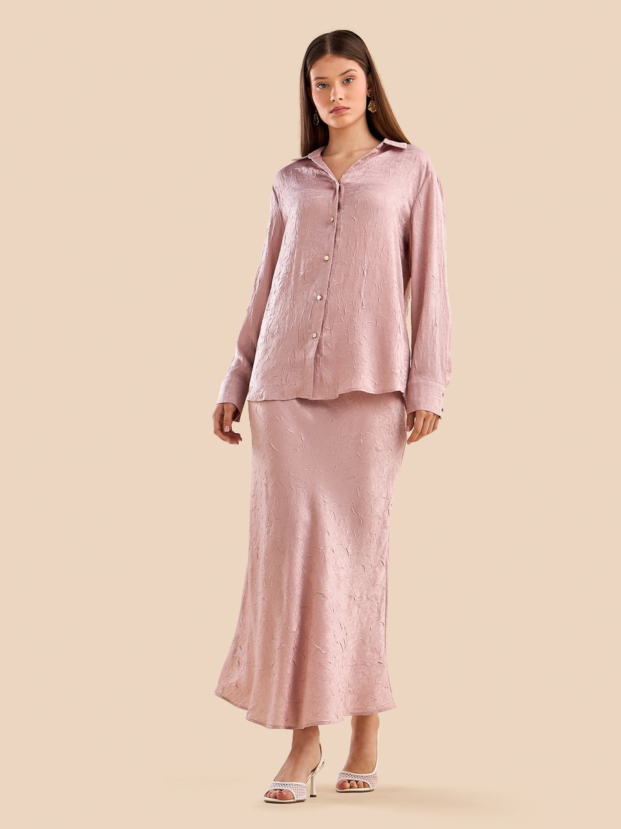 Textured Oversized Satin Shirt