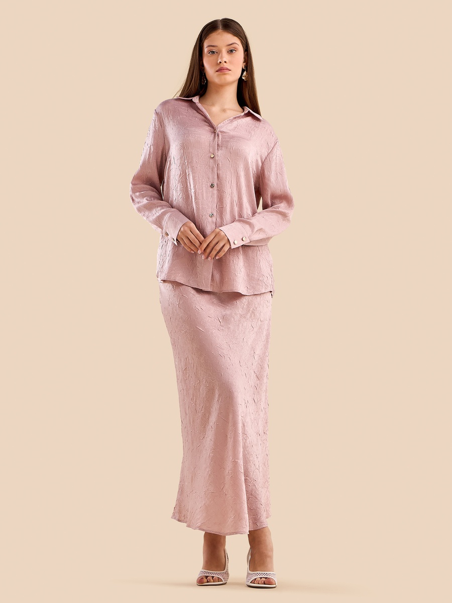 Textured Oversized Satin Shirt
