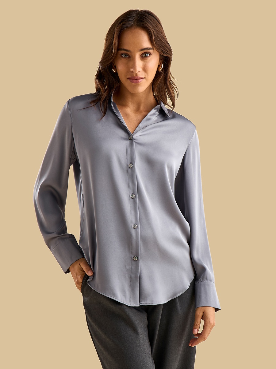 Plain Satin Oversized Shirt