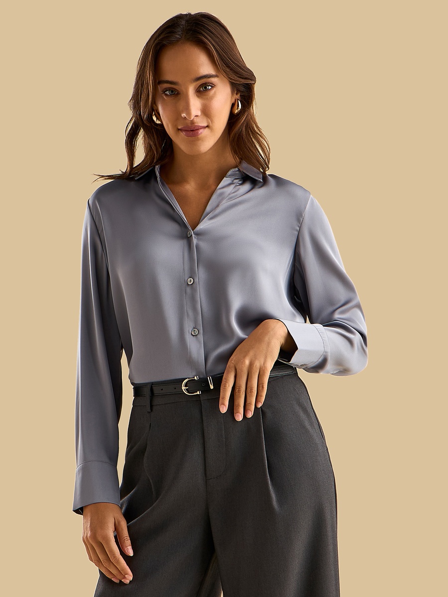 Plain Satin Oversized Shirt