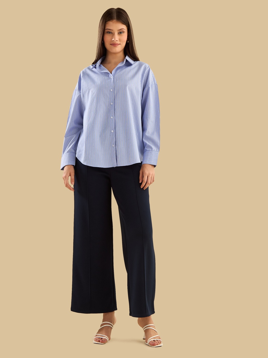 Embellished Poplin Oversized Shirt