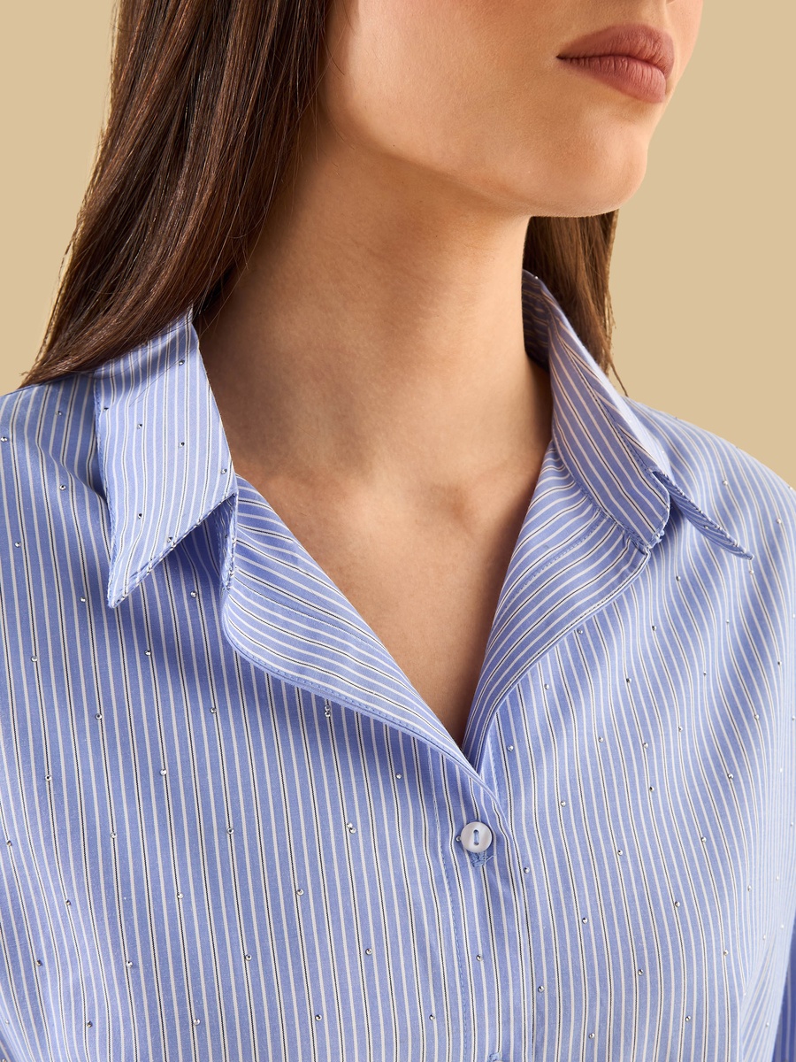 Embellished Poplin Oversized Shirt