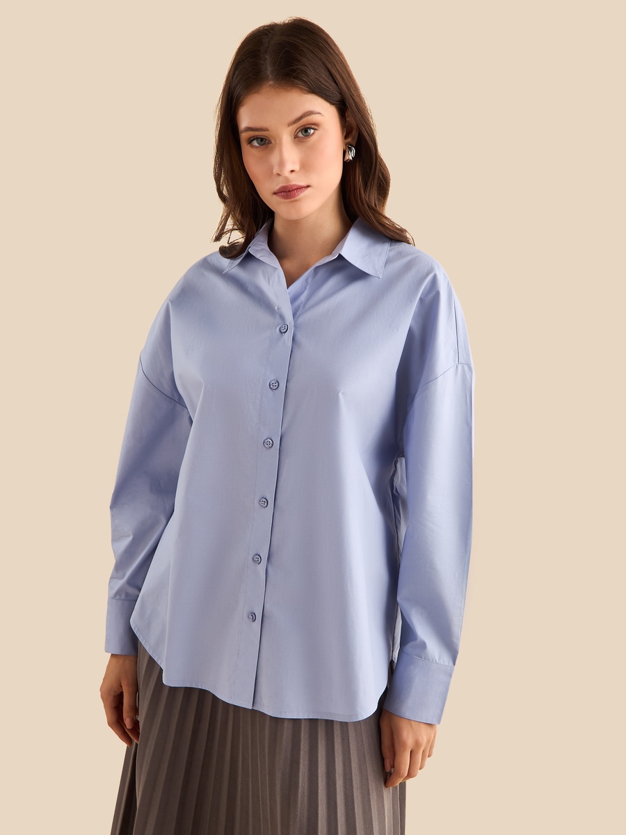 Plain Oversized Poplin Shirt