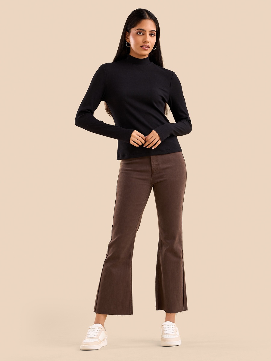 Plain Flared Leg Jeans